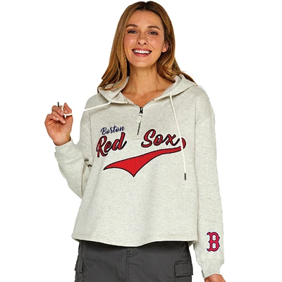 Sweat à capuche zippé en molleton Boston Red Sox doux comme un raisin pour femme