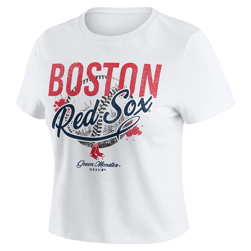 T-shirt court blanc effet vieilli pour bébé WEAR by Erin Andrews des Red Sox de Boston femme