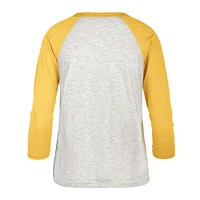 T-shirt à manches raglan 3/4 pour femme Boston Red Sox City Connect Retro Daze Ava 47 gris