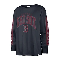 T-shirt à manches longues pour femme '47 Navy Boston Red Sox Statement