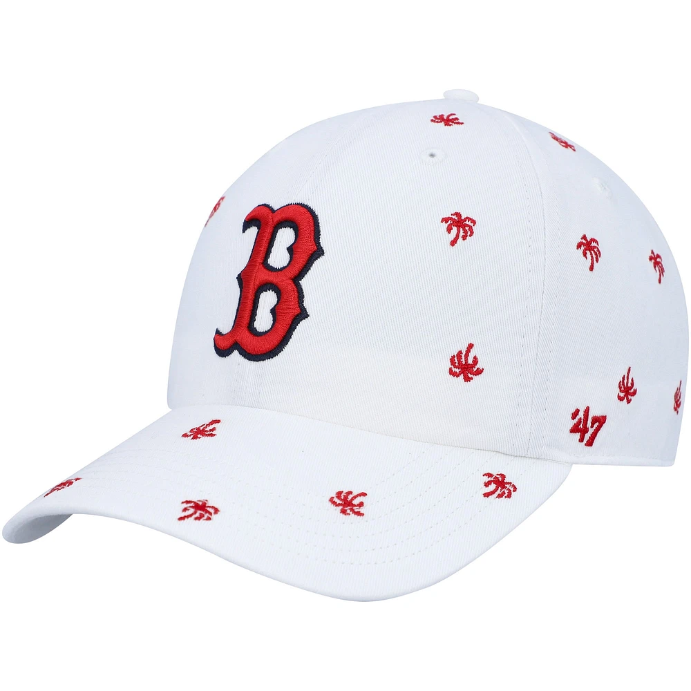 Women's '47  White Boston Red Sox Spring Training Confetti Clean Up Adjustable Hat