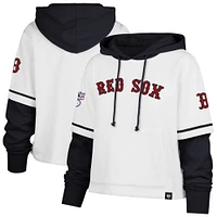 Sweat à capuche court blanc Boston Red Sox Trifecta Shortstop '47 pour femme