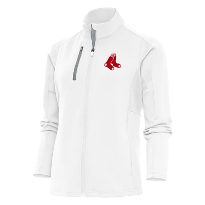 Women's Antigua White Boston Red Sox Logo Generation Full-Zip Jacket
