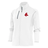 Women's Antigua White Boston Red Sox Logo Generation Full-Zip Jacket