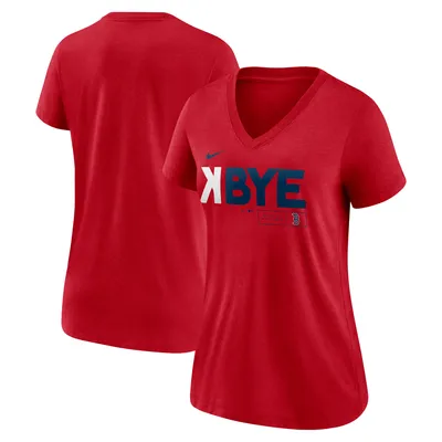 Women's Nike Red/Navy Boston Red Sox Next Up Tri-Blend Raglan 3/4-Sleeve  T-Shirt