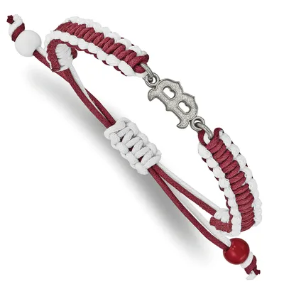 Boston Red Sox Women's Stainless Steel Adjustable Cord Bracelet