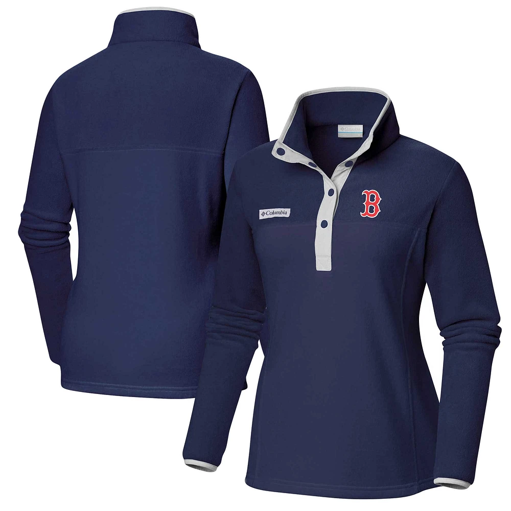 Women's Columbia  Navy Boston Red Sox Benton Springs Half-Snap Sweatshirt