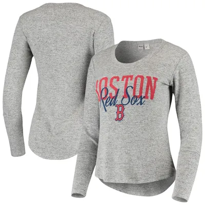 Fanatics Women's White Boston Red Sox Iconic Pinstripe Raglan Scoop Neck T- shirt