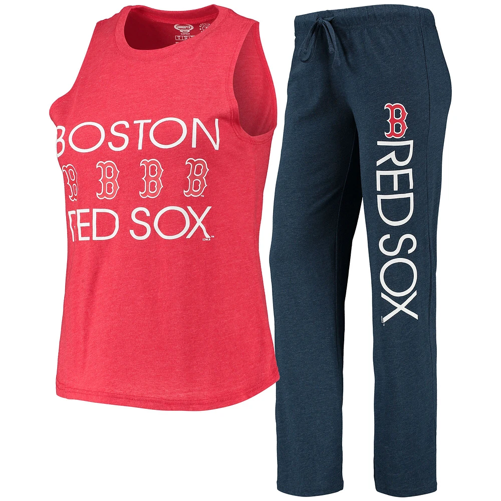 Concepts Sport Femme Bleu marine/rouge Boston Red Sox Meter Muscle Débardeur et pantalon Ensemble de nuit