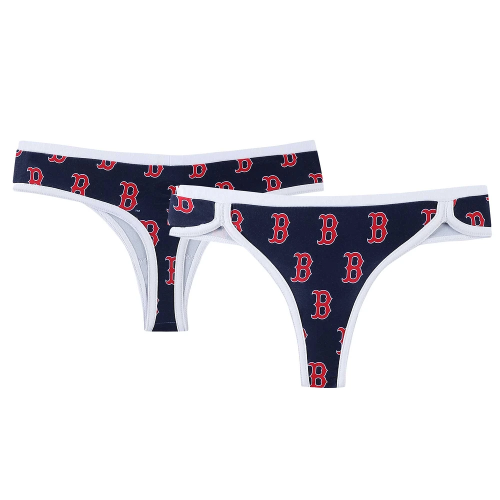 Women's Concepts Sport Navy Boston Red Sox Allover Print Knit Thong