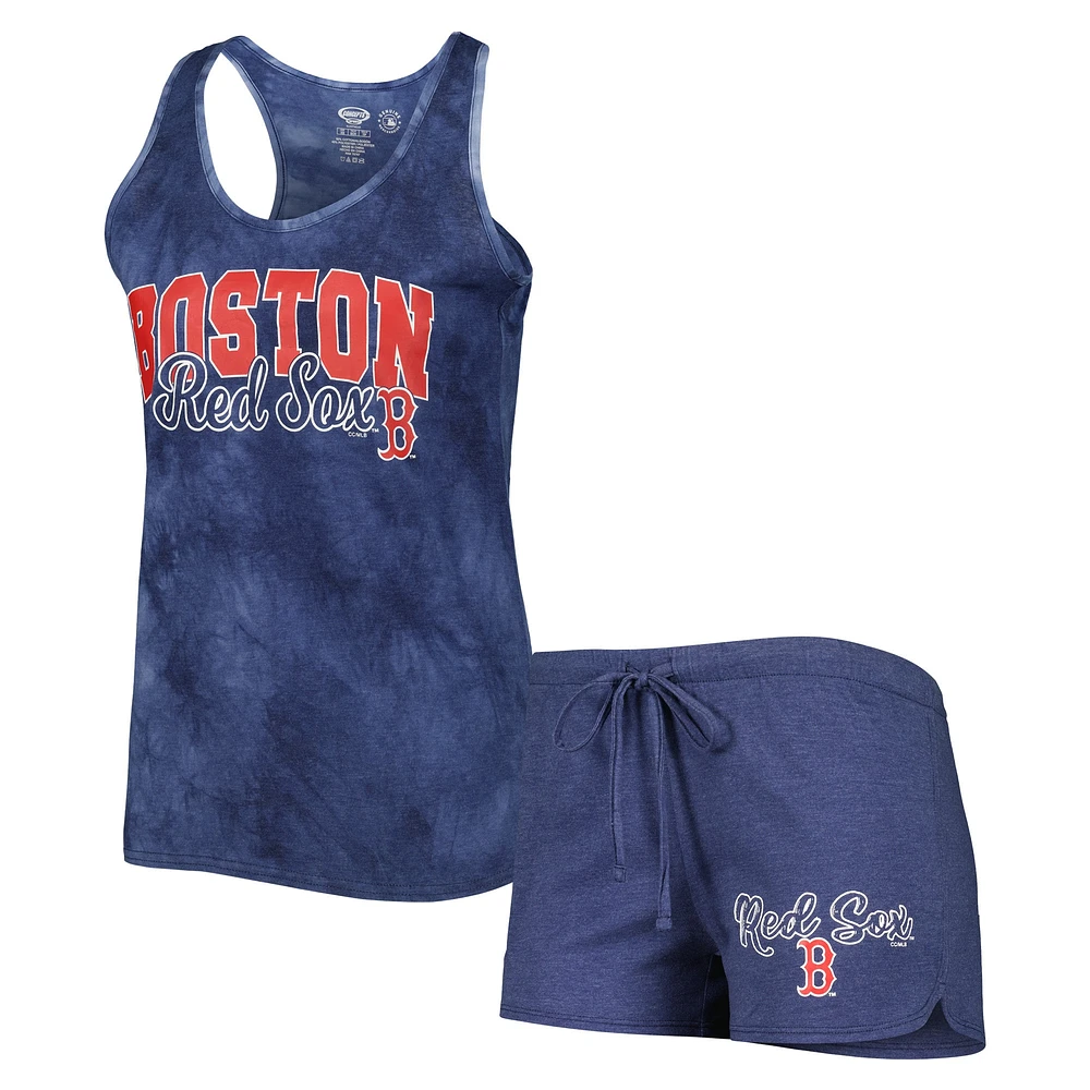 Ensemble de nuit avec débardeur et short à dos nageur Billboard Concepts Sport pour femmes, bleu marine Boston Red Sox