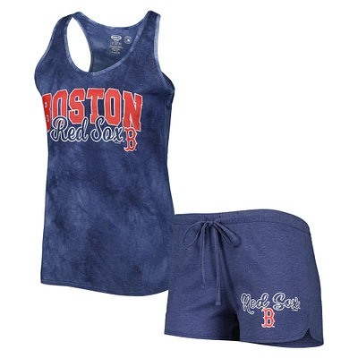 Ensemble de nuit avec débardeur et short à dos nageur Billboard Concepts Sport pour femmes, bleu marine Boston Red Sox