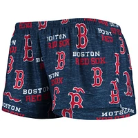 Ensemble de nuit pour femme Concepts Sport bleu marine Boston Red Sox Zest avec chemise boutonnée et short