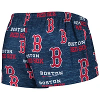 Women's Concepts Sport Navy Boston Red Sox Zest Allover Print Button-Up Shirt & Shorts Sleep Set