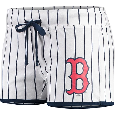 Short de nuit Vigor Boston Red Sox Concepts Sport pour femme, blanc/bleu marine