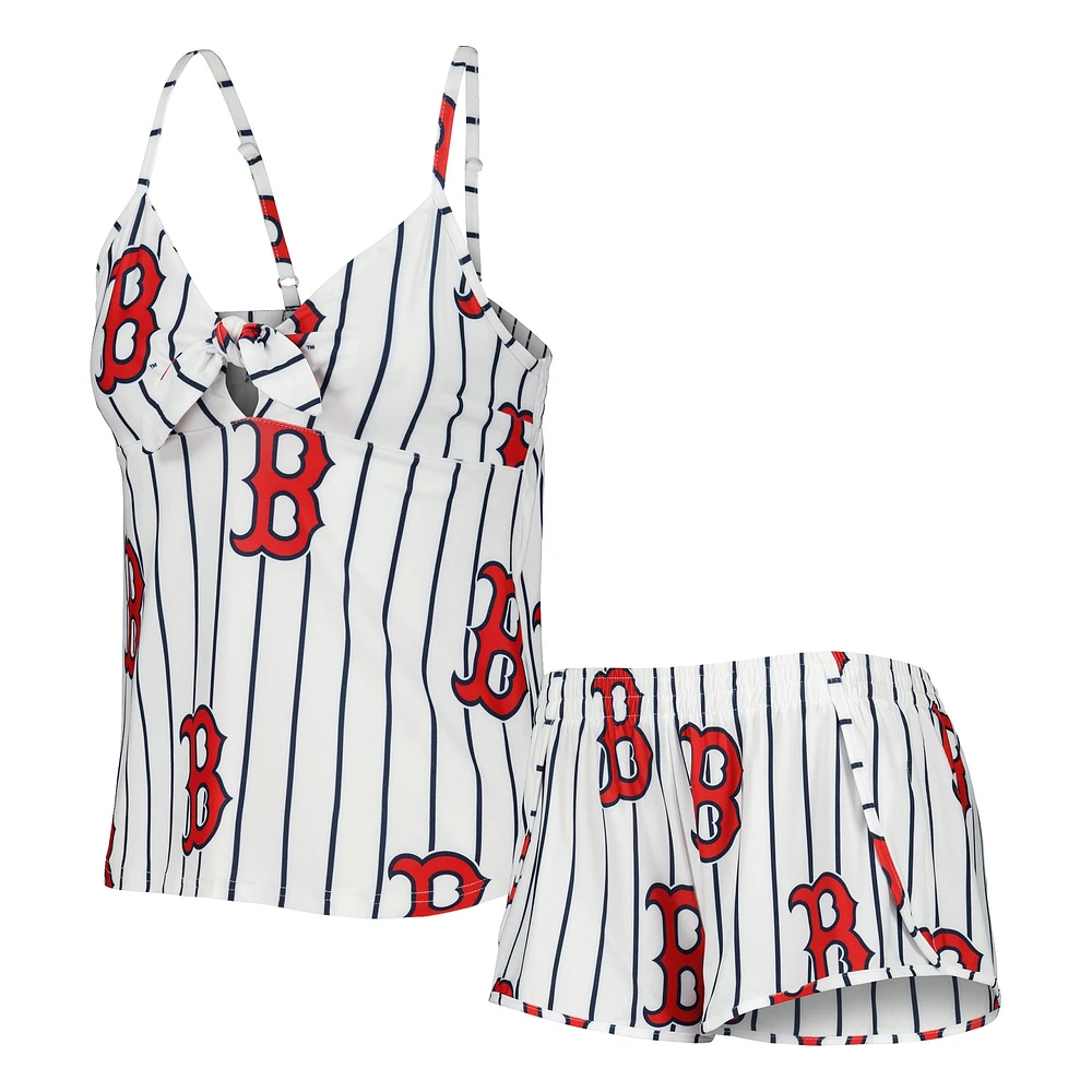 Women's Concepts Sport White Boston Red Sox Reel Allover Print Tank Top & Shorts Sleep Set