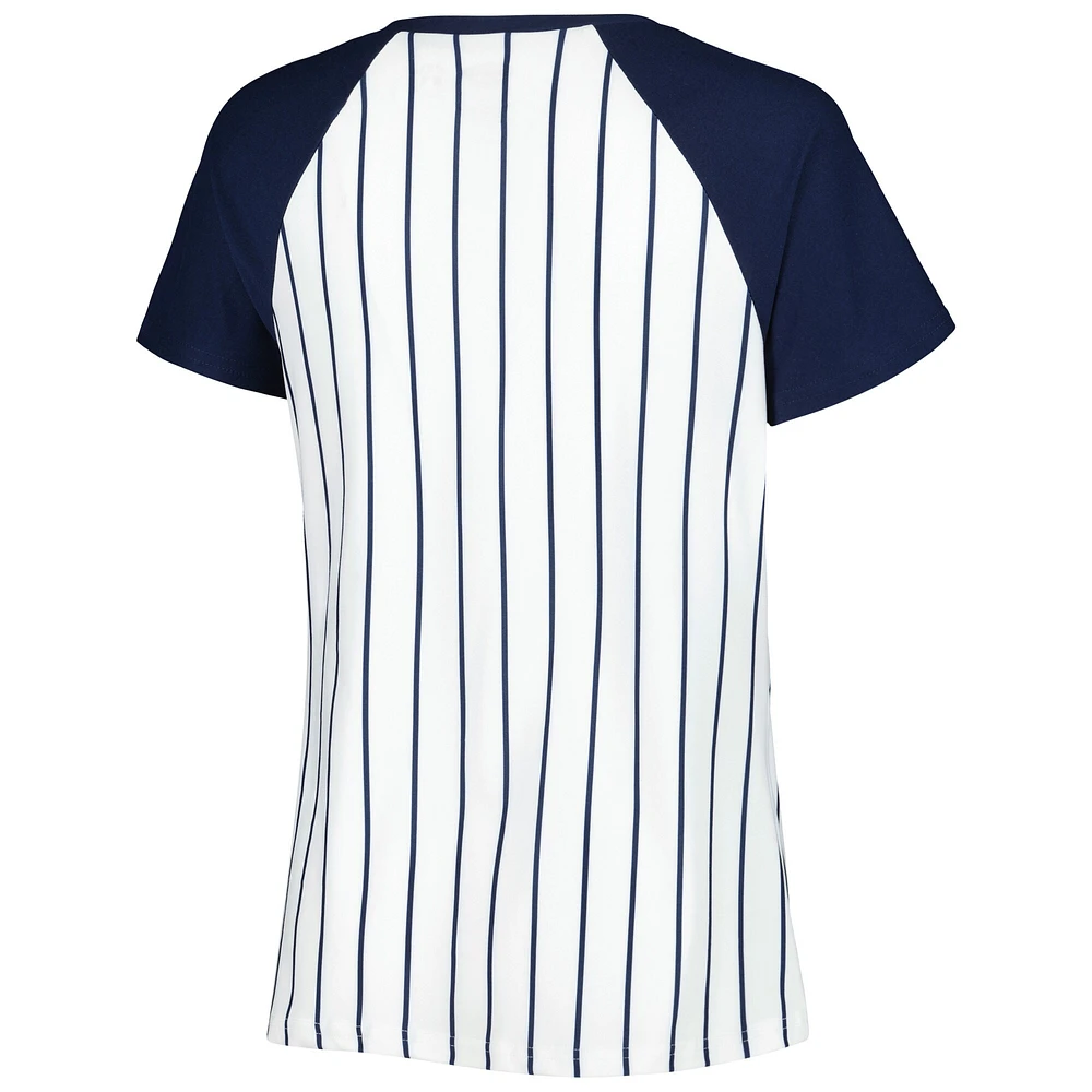 Women's Concepts Sport White Boston Red Sox Reel Pinstripe Top