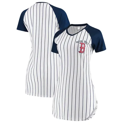 Boston Red Sox Concepts Sport Women's Vigor Pinstripe Nightshirt - White