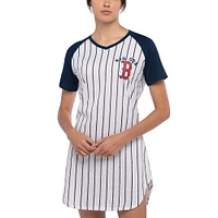 Chemise de nuit blanche à fines rayures Vigor Boston Red Sox Concepts Sport pour femme