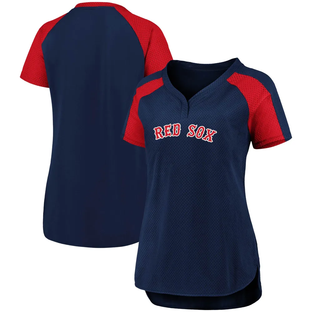 Women's Navy Boston Red Sox Plus Size Raglan T-Shirt