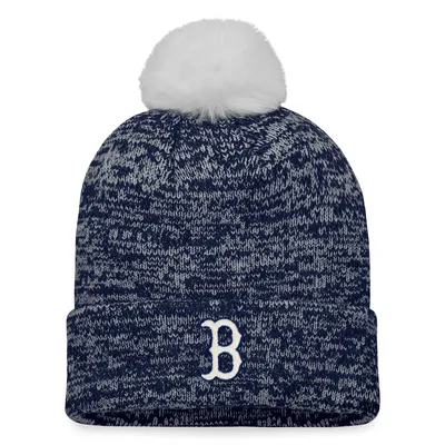 Boston Red Sox Fanatics Branded Women's Iconic Cuffed Knit Hat with Pom - Navy/White