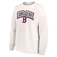 Women's Fanatics Cream Boston Red Sox Leopard Pullover Sweatshirt