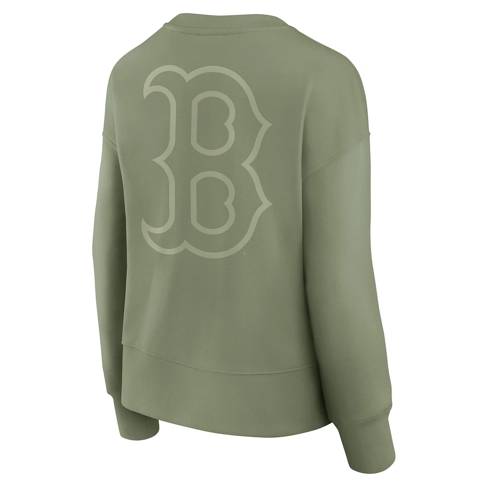 Women's Fanatics Green Boston Red Sox Elements Flow Pullover Sweatshirt