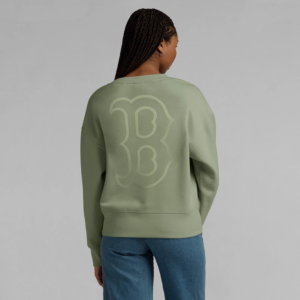 Women's Fanatics Green Boston Red Sox Elements Flow Pullover Sweatshirt