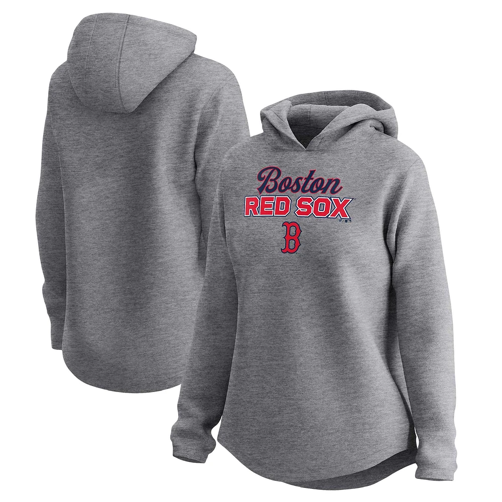 Women's Fanatics Heather Gray Boston Red Sox Fleece Pullover Hoodie