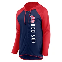 Veste à capuche entièrement zippée Fanatics pour femmes, bleu marine/rouge, Boston Red Sox Forever Fan