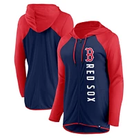 Veste à capuche entièrement zippée Fanatics pour femmes, bleu marine/rouge, Boston Red Sox Forever Fan