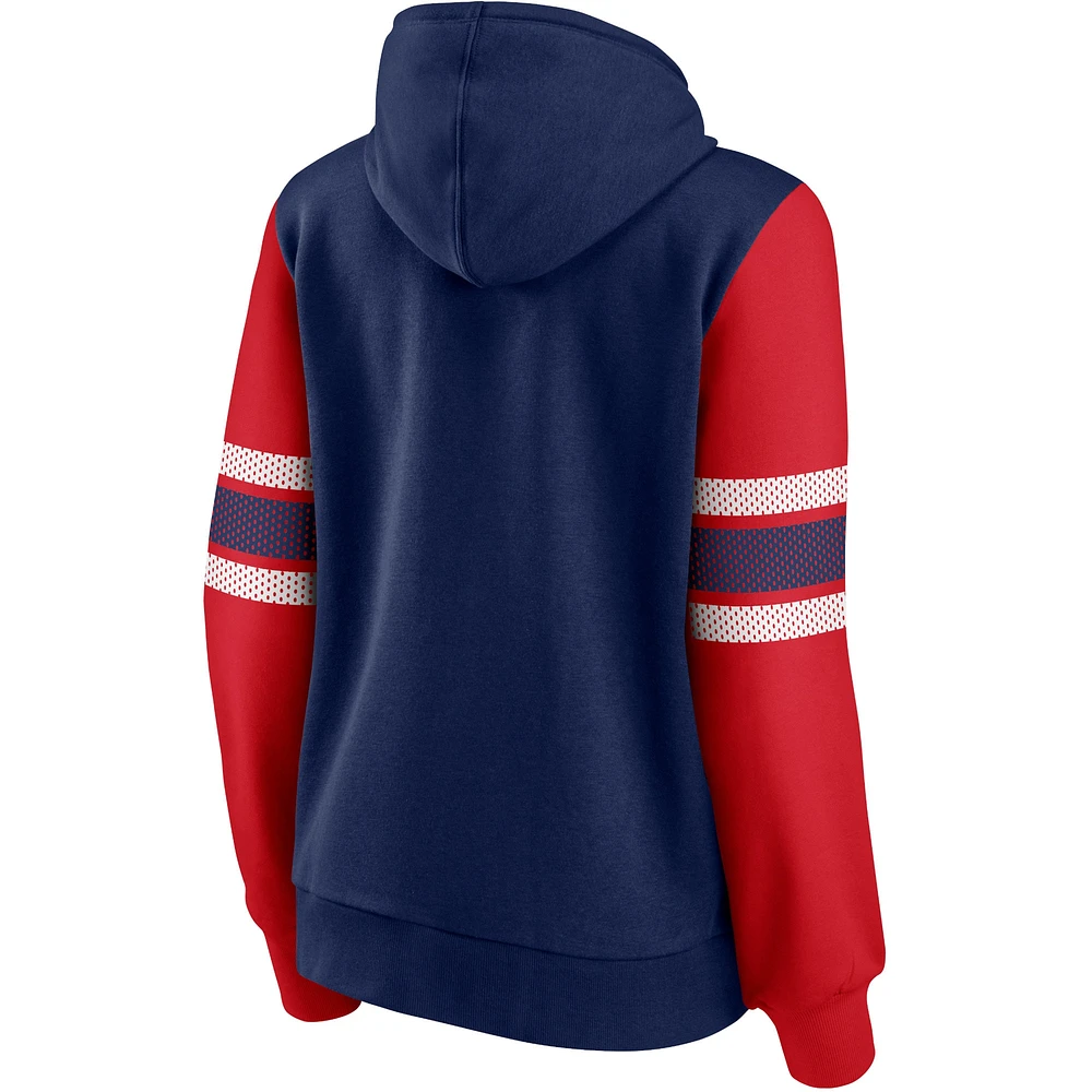 Fanatics pour femmes bleu marine/rouge Boston Red Sox Primary Script Full-Zip - Sweat à capuche