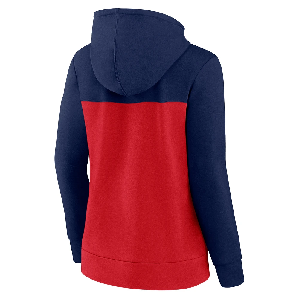 Women's Fanatics Navy/Red Boston Red Sox Take The Field Colorblocked Hoodie Full-Zip Jacket