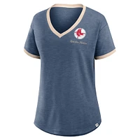 Women's Fanatics Navy Boston Red Sox Binge Worthy Stadium Slub V-Neck T-Shirt