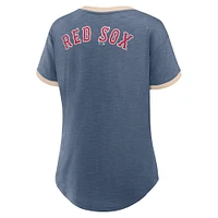 Women's Fanatics Navy Boston Red Sox Binge Worthy Stadium Slub V-Neck T-Shirt
