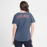 Women's Fanatics Navy Boston Red Sox Binge Worthy Stadium Slub V-Neck T-Shirt