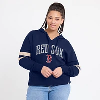 Sweat à capuche Fanatics pour femmes, bleu marine, Boston Red Sox, Bold Move, col cranté, hanche haute