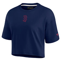 Women's Fanatics Navy Boston Red Sox Elements Super Soft Boxy Cropped T-Shirt