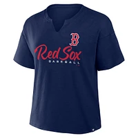 Women's Fanatics Navy Boston Red Sox Fan Fave Stadium Slub Boxy T-Shirt