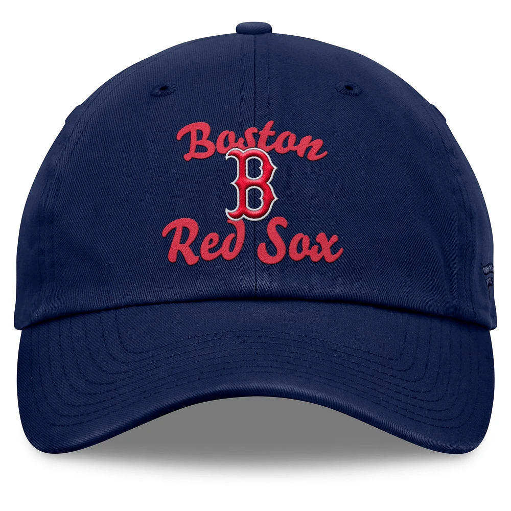 Casquette ajustable avec logo fondamental des Red Sox de Boston pour femmes Fanatics Navy