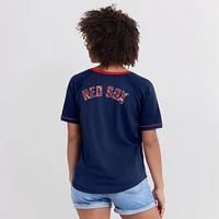 Women's Fanatics Navy Boston Red Sox League Diva Star Raglan V-Neck T-Shirt