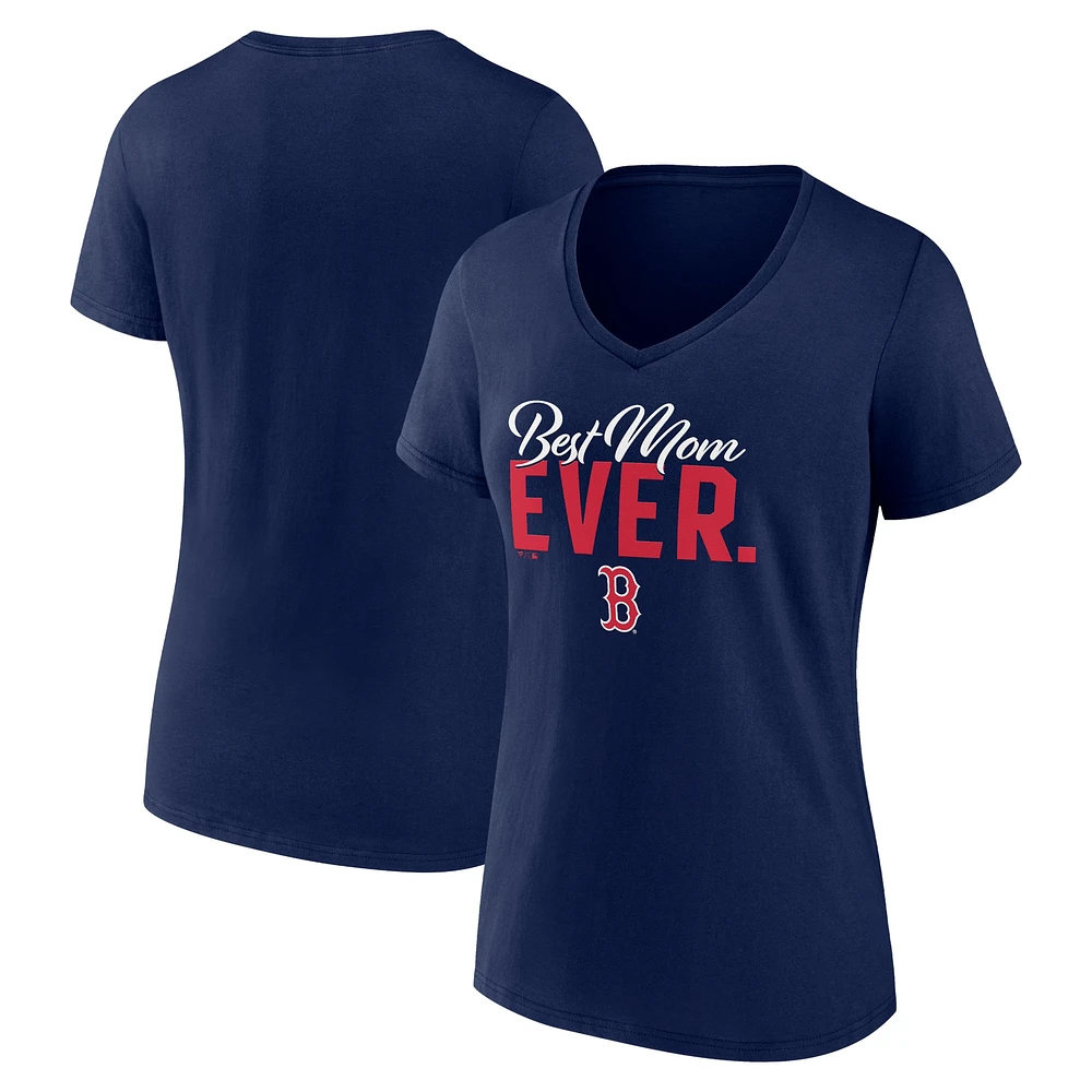 T-shirt à col en V pour la fête des mères Red Sox de Boston Fanatics femmes