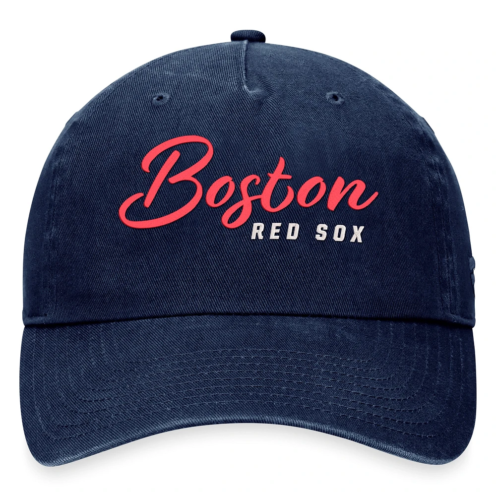 Casquette réglable Fanatics Navy Boston Red Sox Script pour femmes