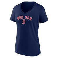 T-shirt à col en V Shine Bright pour femme Fanatics bleu marine Boston Red Sox