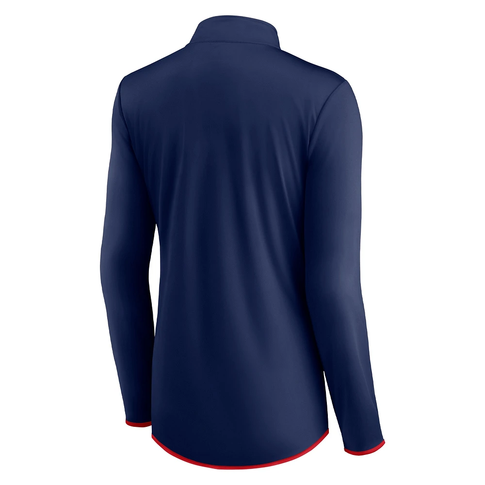 Women's Fanatics Navy Boston Red Sox Worth The Drive Quarter-Zip Jacket