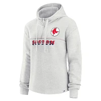 Women's Fanatics Oatmeal Boston Red Sox True Classics Legacy Quarter-Zip Hoodie