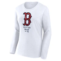 T-shirt léger ajusté à manches longues blanc Boston Red Sox Fanatics pour femmes