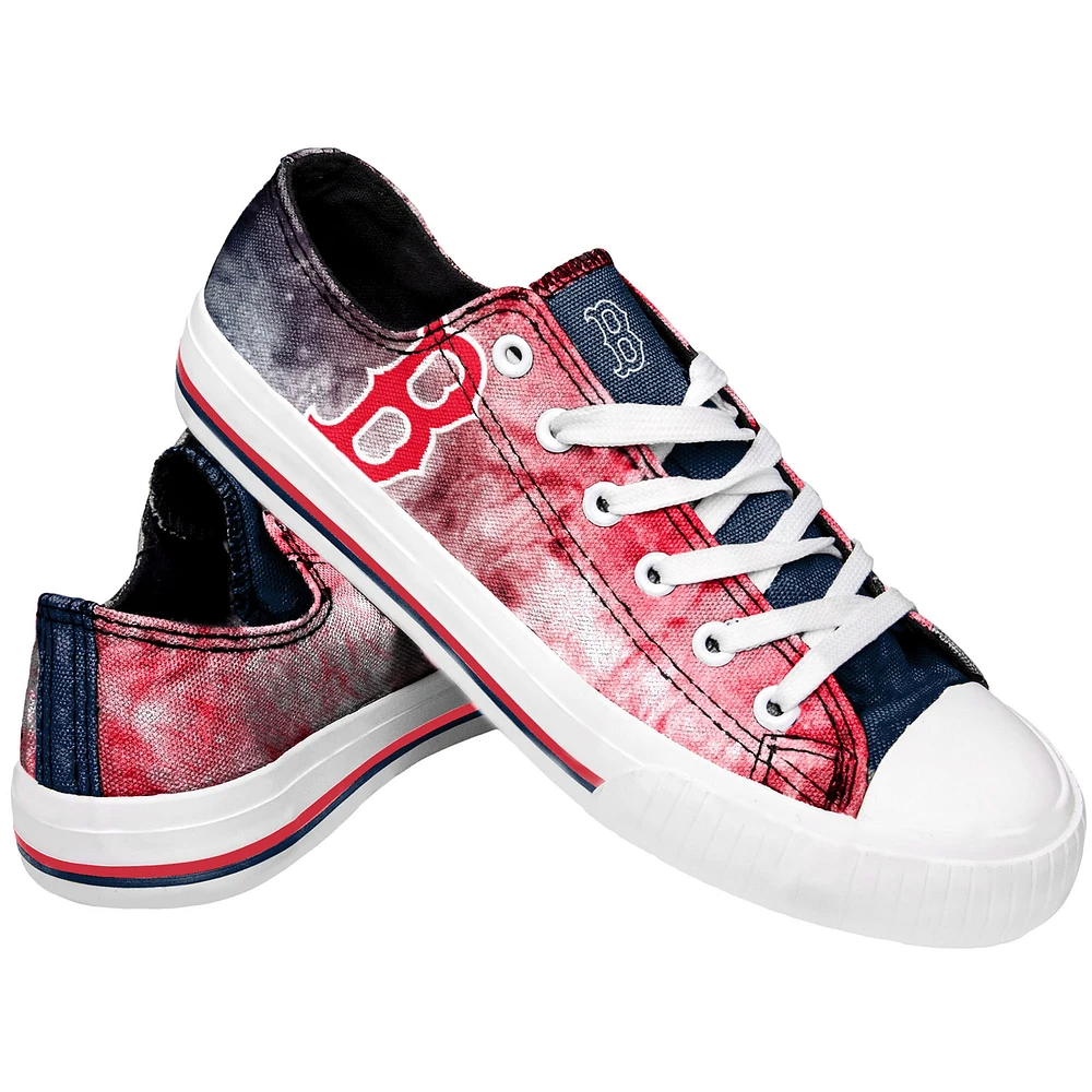 Baskets en toile tie-dye FOCO Boston Red Sox pour femmes avec gros logo