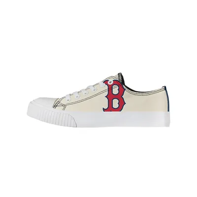Boston Red Sox FOCO Women's Low Top Canvas Shoes - Cream
