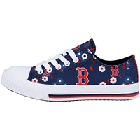 FOCO Navy Boston Red Sox Flower Canvas Allover Chaussures pour femmes